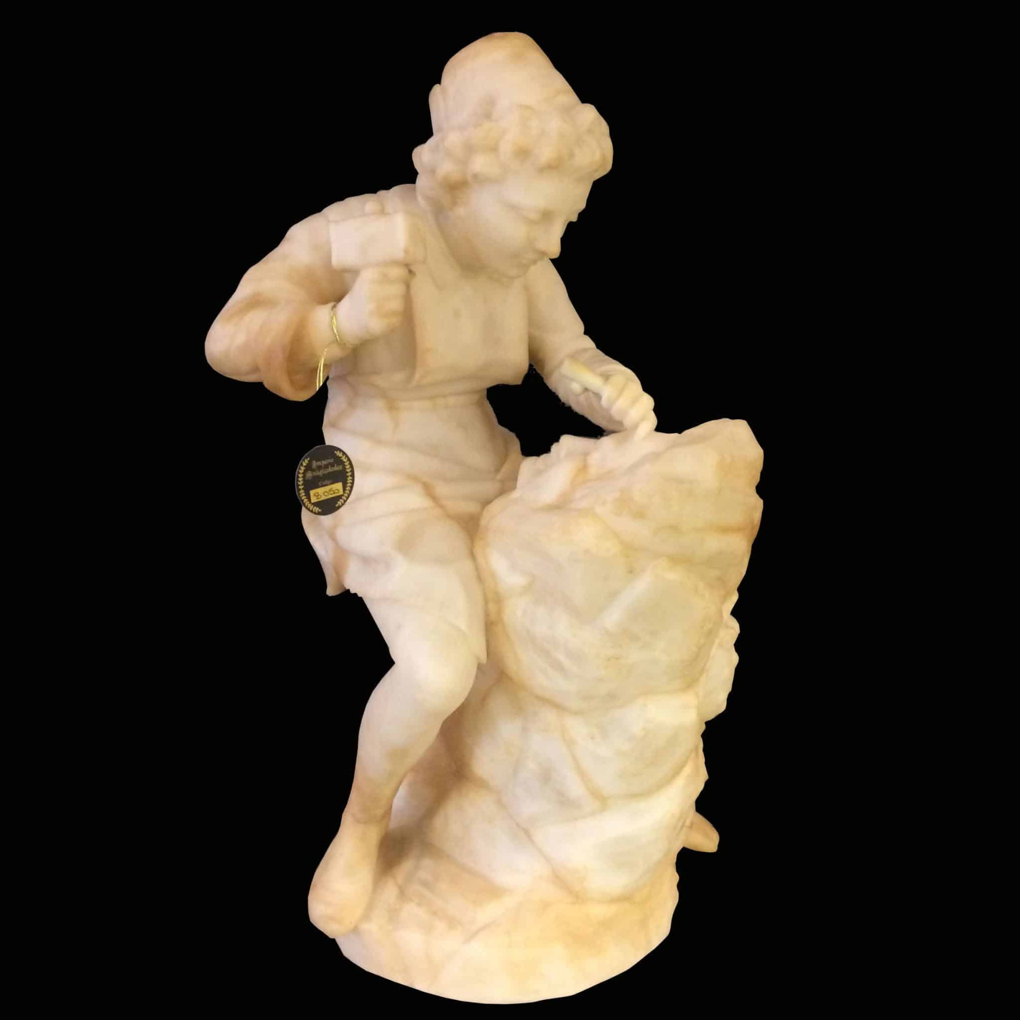 Figura en Alabastro Escultor - Imperio Antiguedades