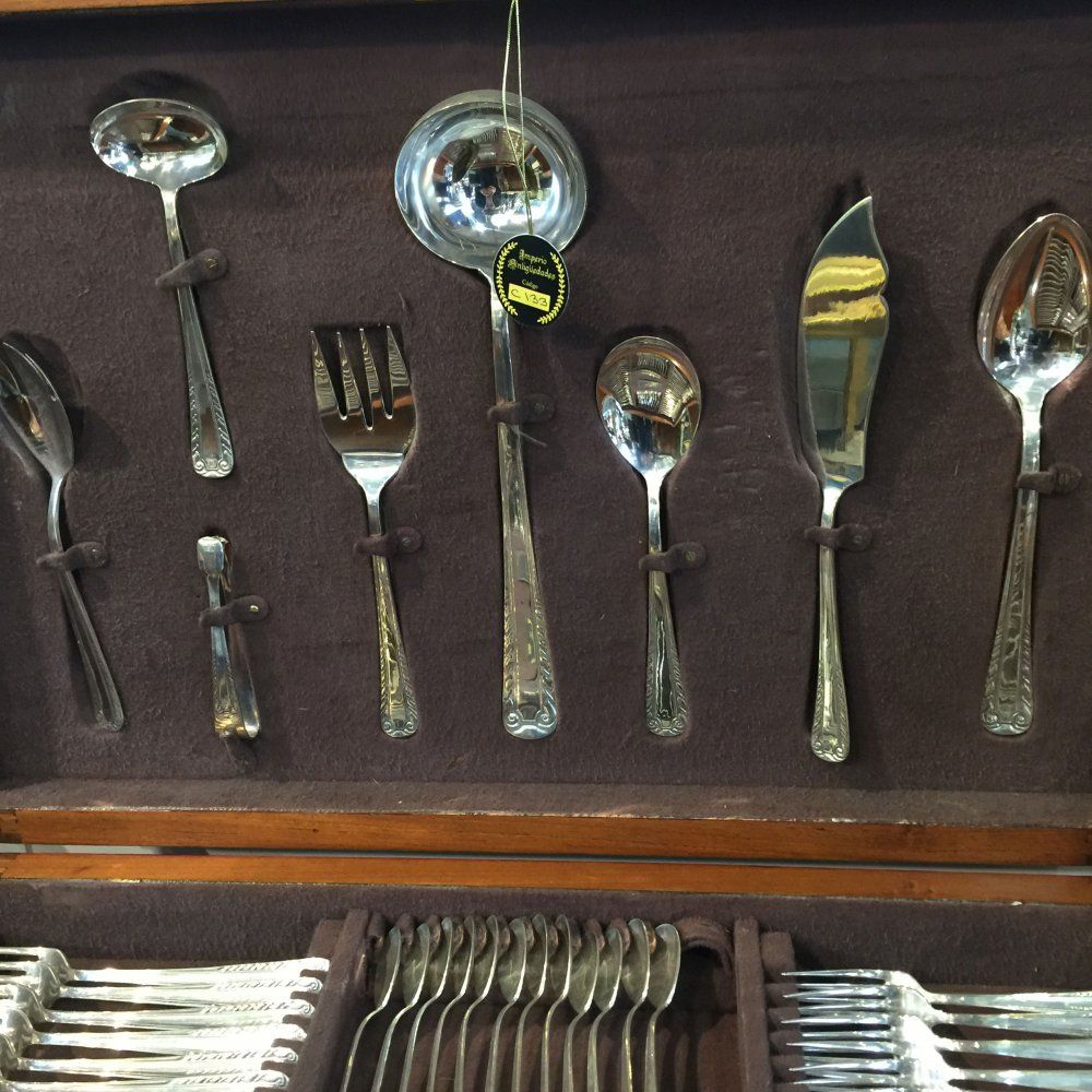 Juego de Cubiertos Plata Lappas 12 P 1930 - Imperio Antiguedades