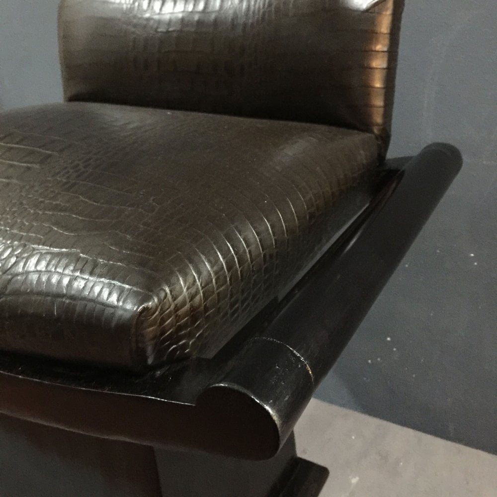 Banqueta Butaca tapizada en cuero - Imperio Antiguedades