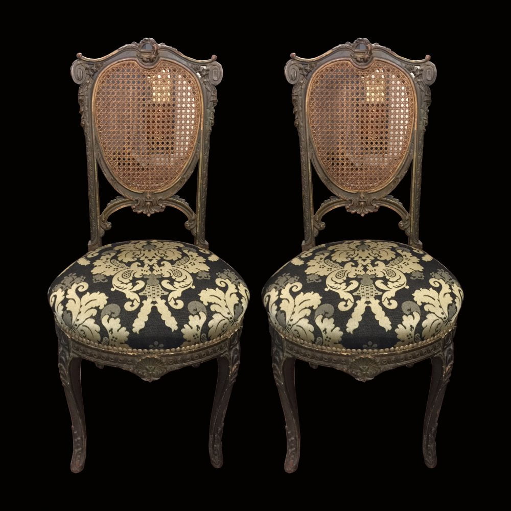 Par de Sillas Luis XV esterilladas - Imperio Antiguedades