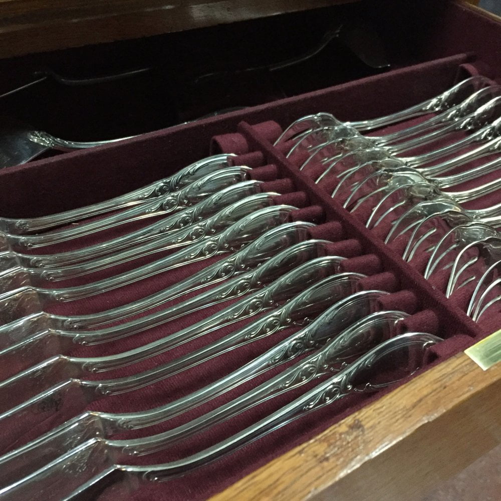 Juego de Cubiertos Plata Lappas 128 Piezas - Imperio Antiguedades