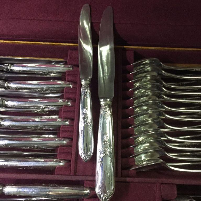 Juego de Cubiertos Plata Lappas 128 Piezas - Imperio Antiguedades