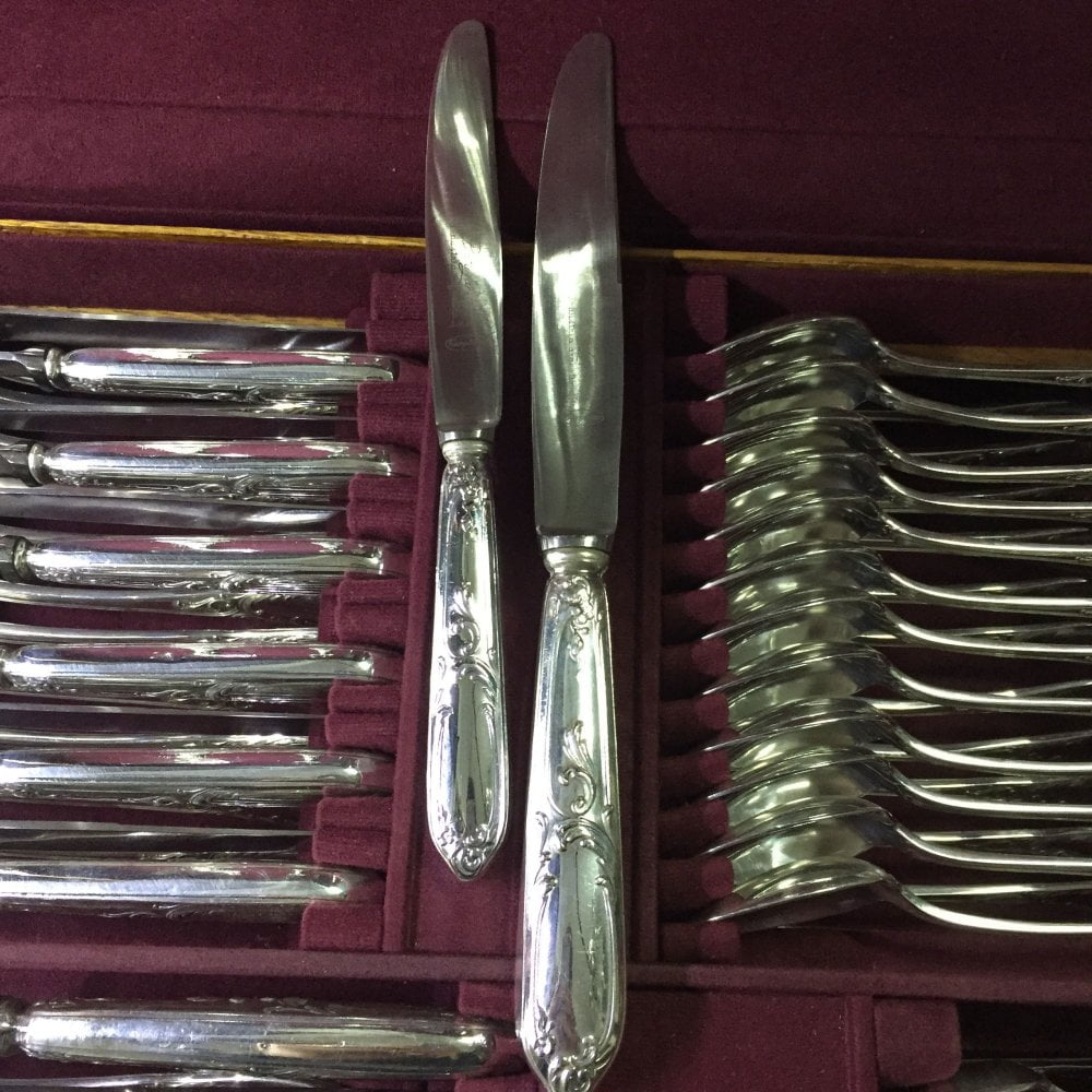 Juego de Cubiertos Plata Lappas 128 Piezas - Imperio Antiguedades