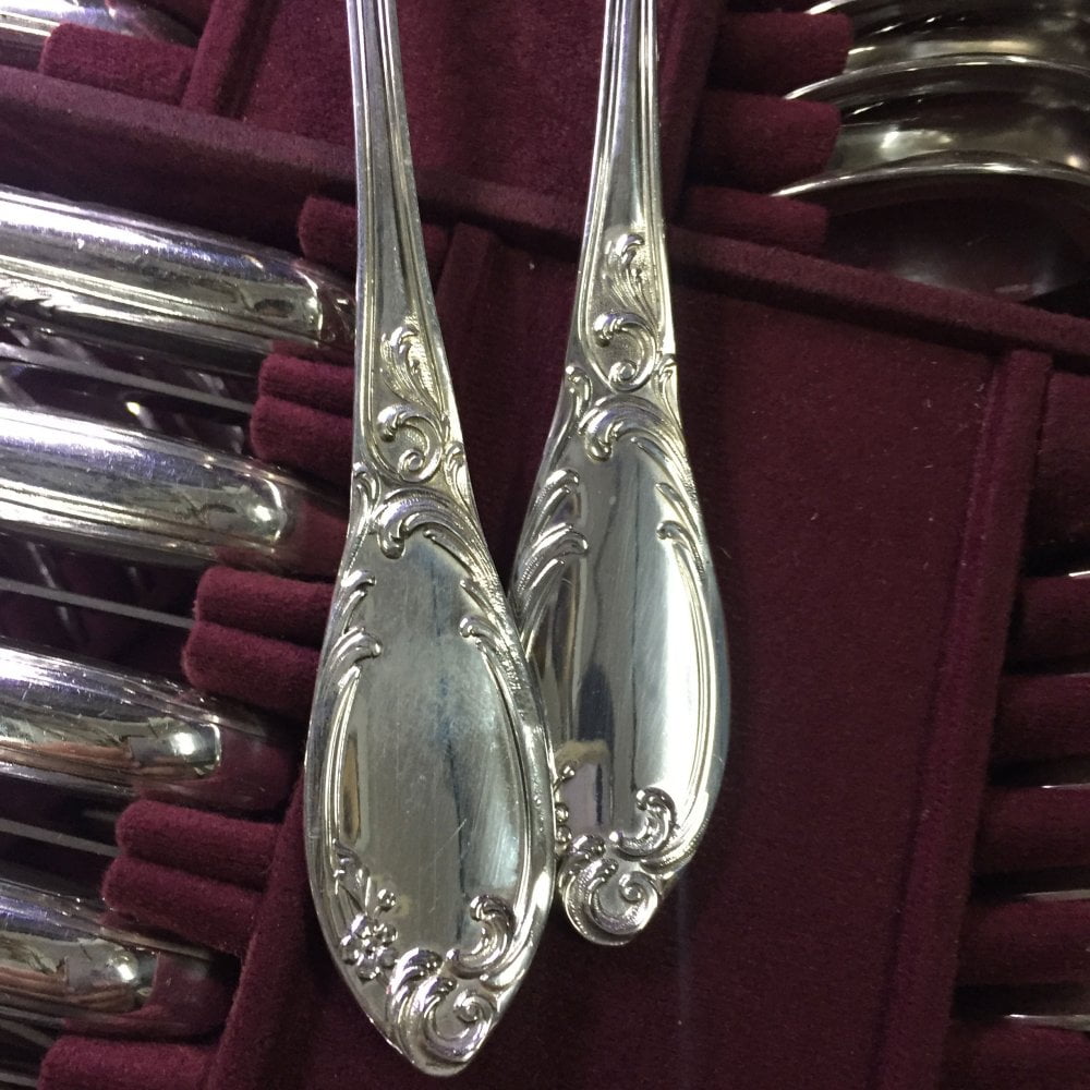 Juego de Cubiertos Plata Lappas 128 Piezas - Imperio Antiguedades