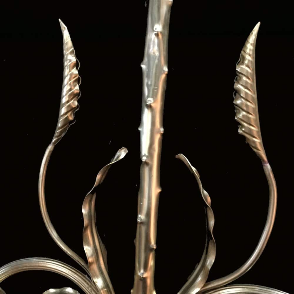 Araña Art Nouveau en bronce 2 luces - Imperio Antiguedades