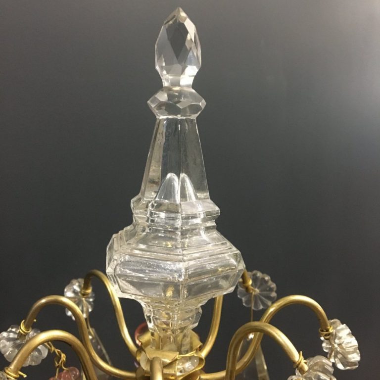 Par de Giraldos Luis XV Bronce y Cristal - Imperio Antiguedades